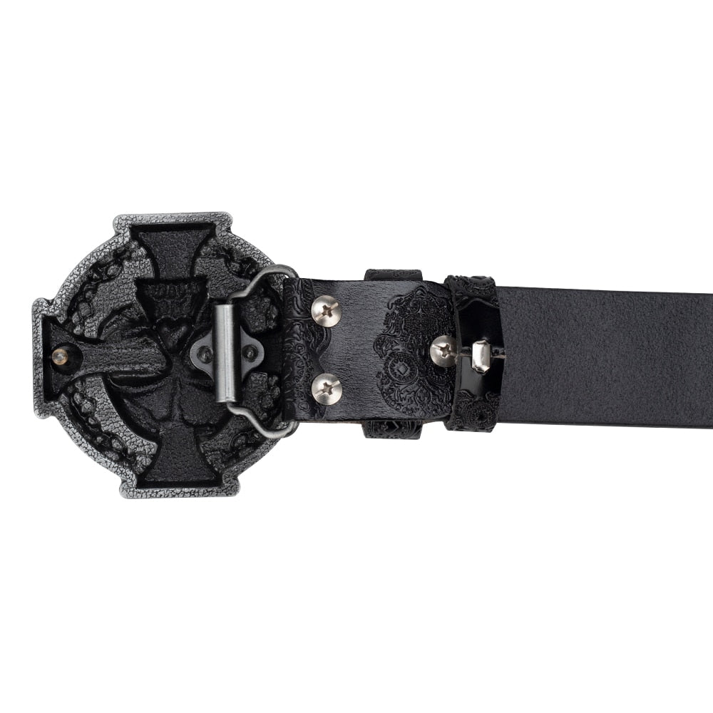 Dark Skull Leather Belt