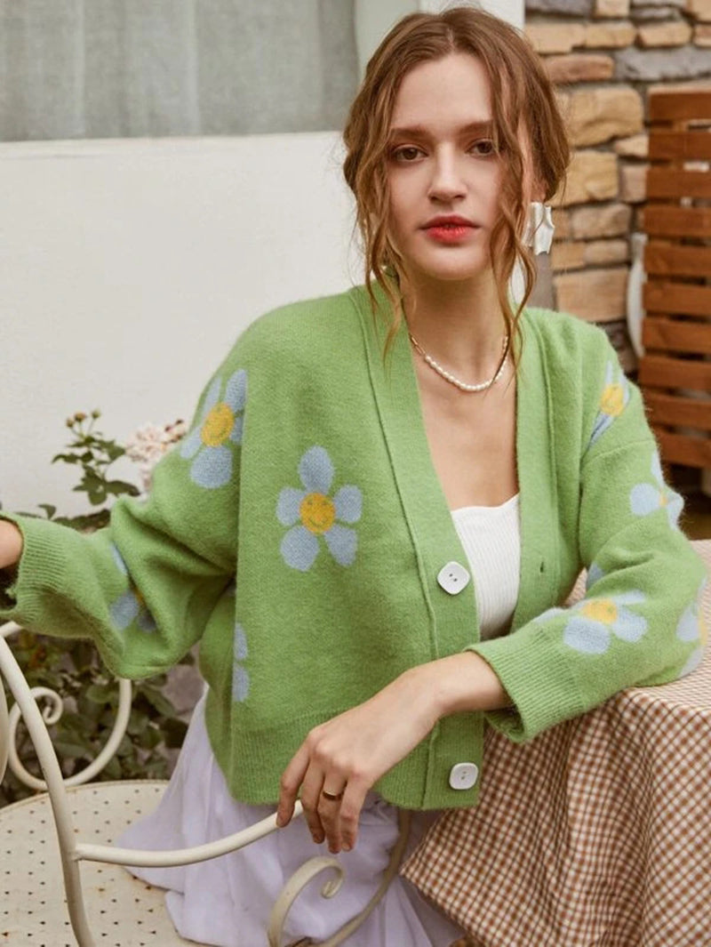 Women's Flower Cardigans Sweater