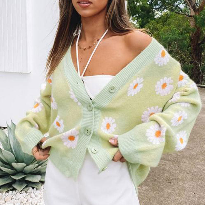Women's Flower Cardigans Sweater
