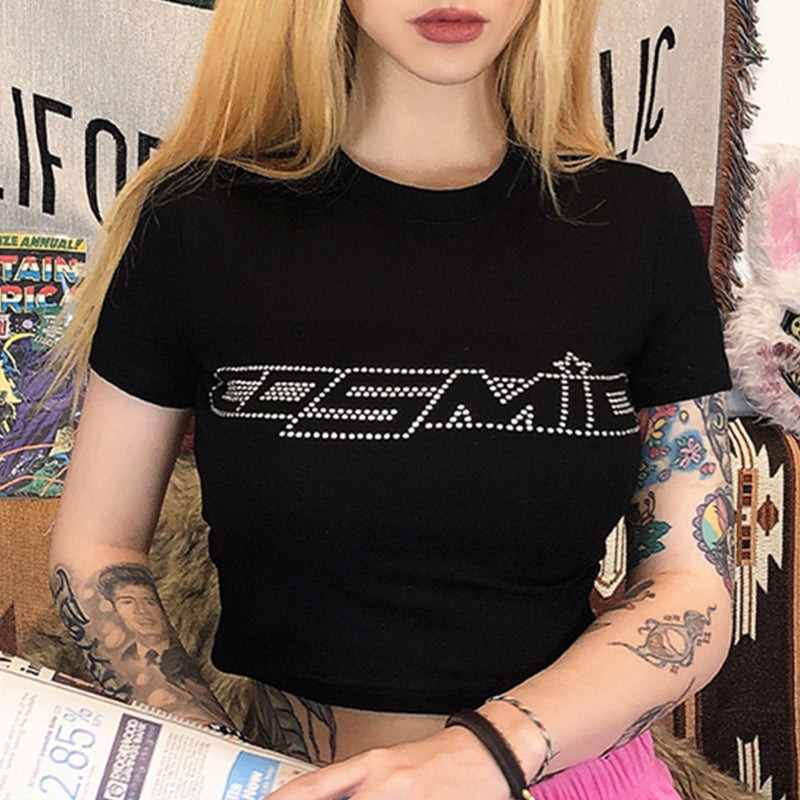 Vintage Rhinestone Cosmic Crop Top