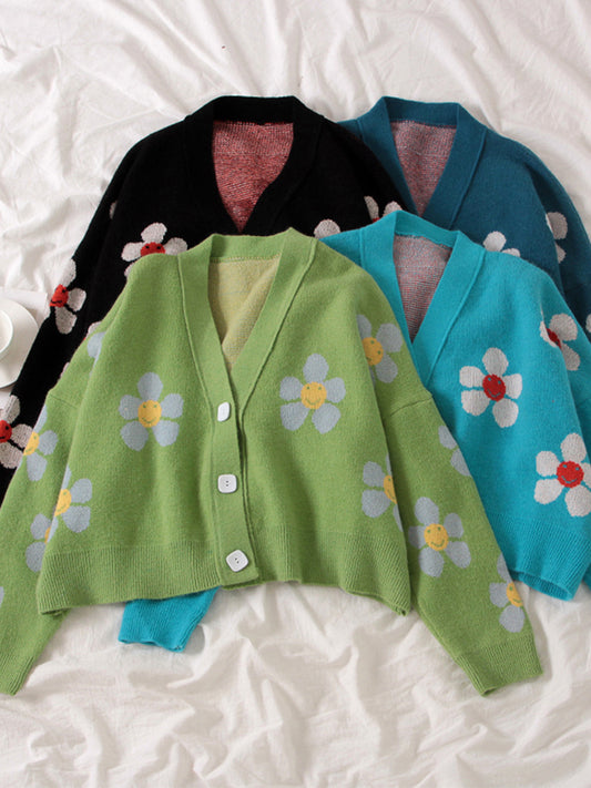 Women's Flower Cardigans Sweater