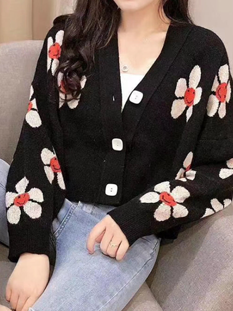 Women's Flower Cardigans Sweater