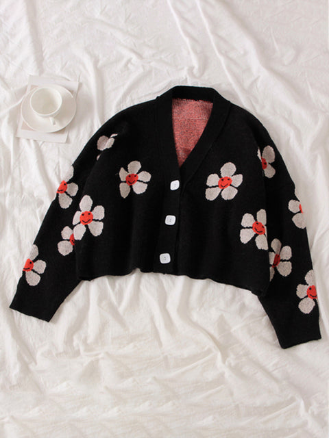 Women's Flower Cardigans Sweater