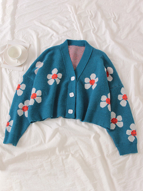 Women's Flower Cardigans Sweater