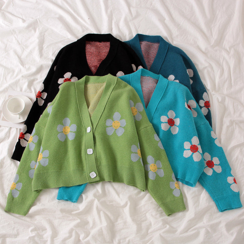 Women's Flower Cardigans Sweater