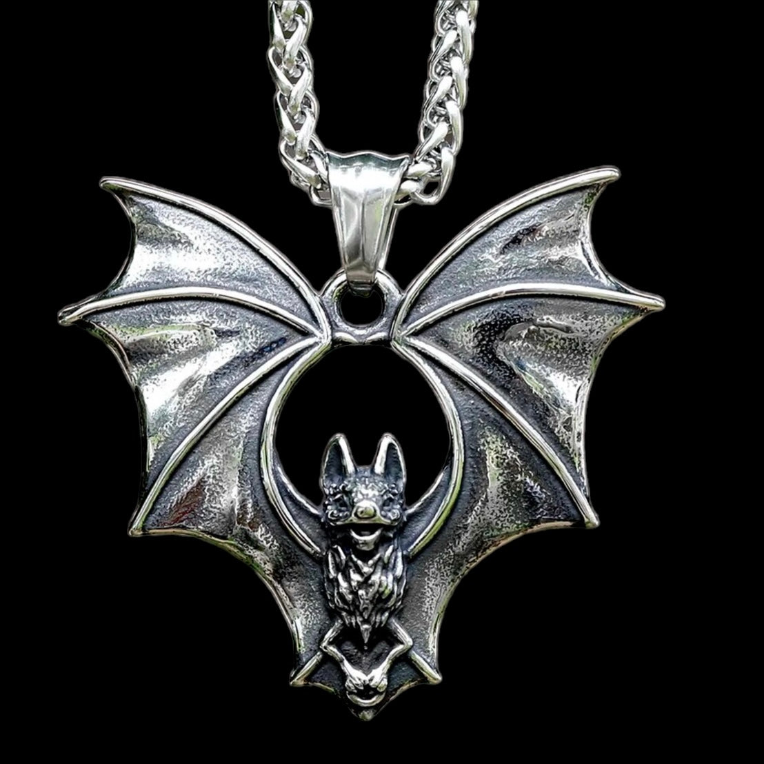 Stainless Steel Bat Necklace