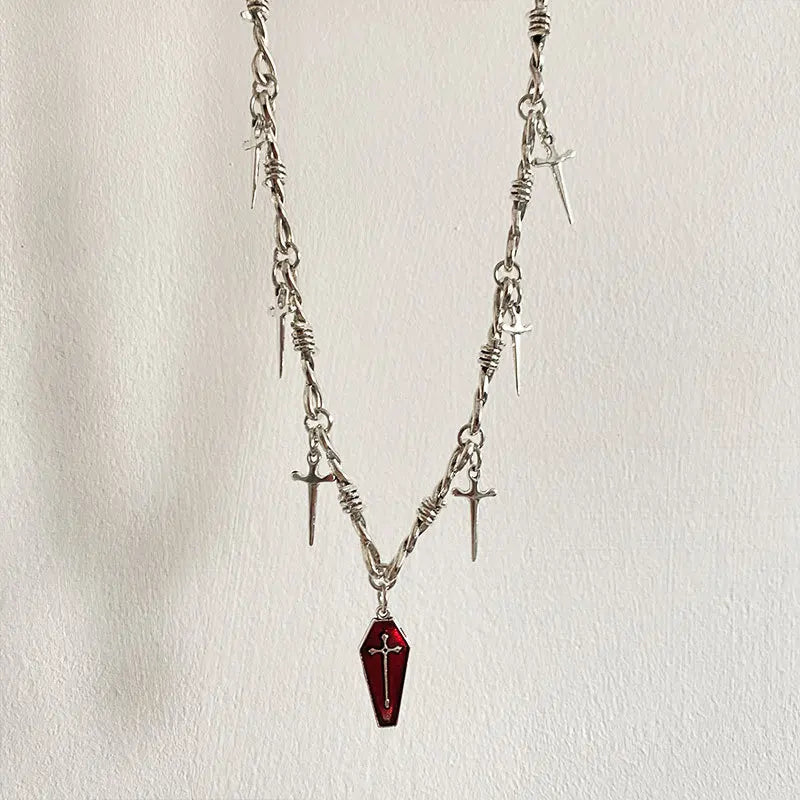 Cross Casket Necklace