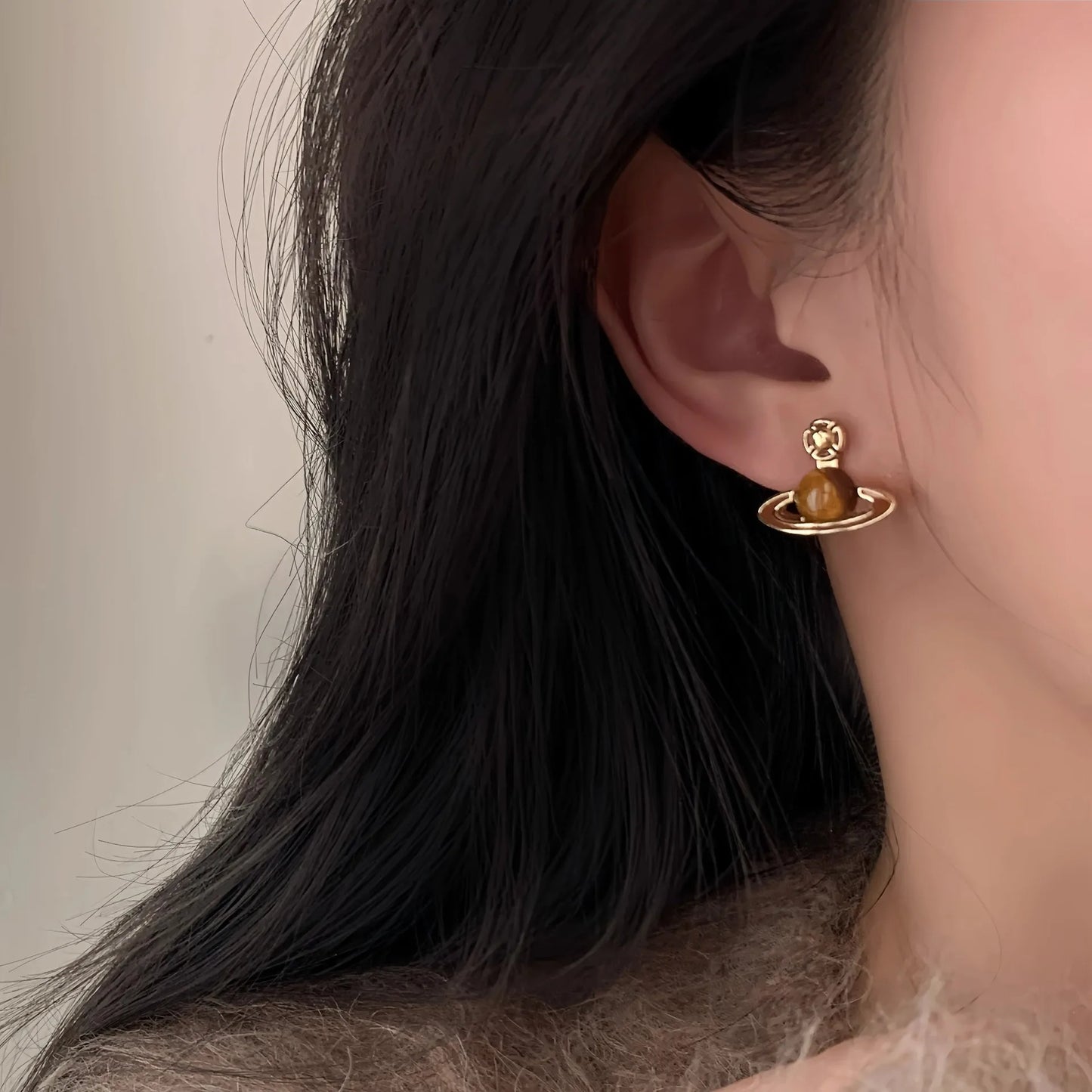 Saturn Wood Earring's