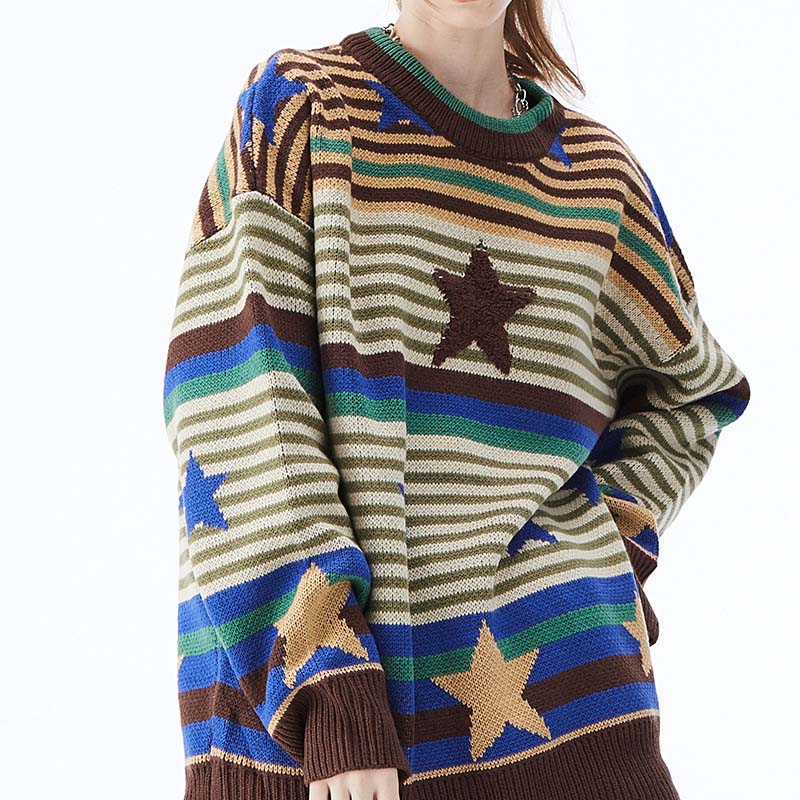 Vintage Star Striped Sweater