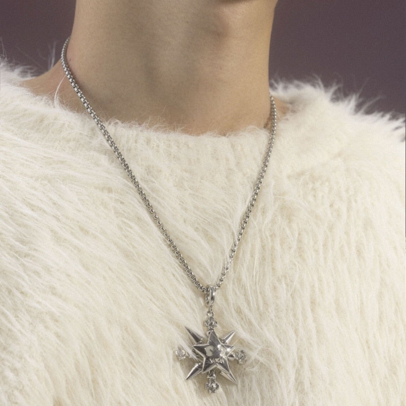 Adjustable Thorn Star Ring And Necklace