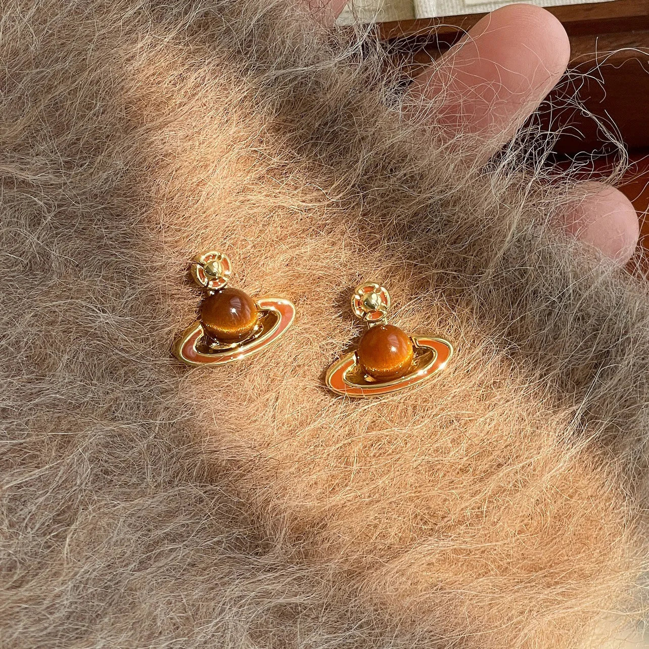 Saturn Wood Earring's