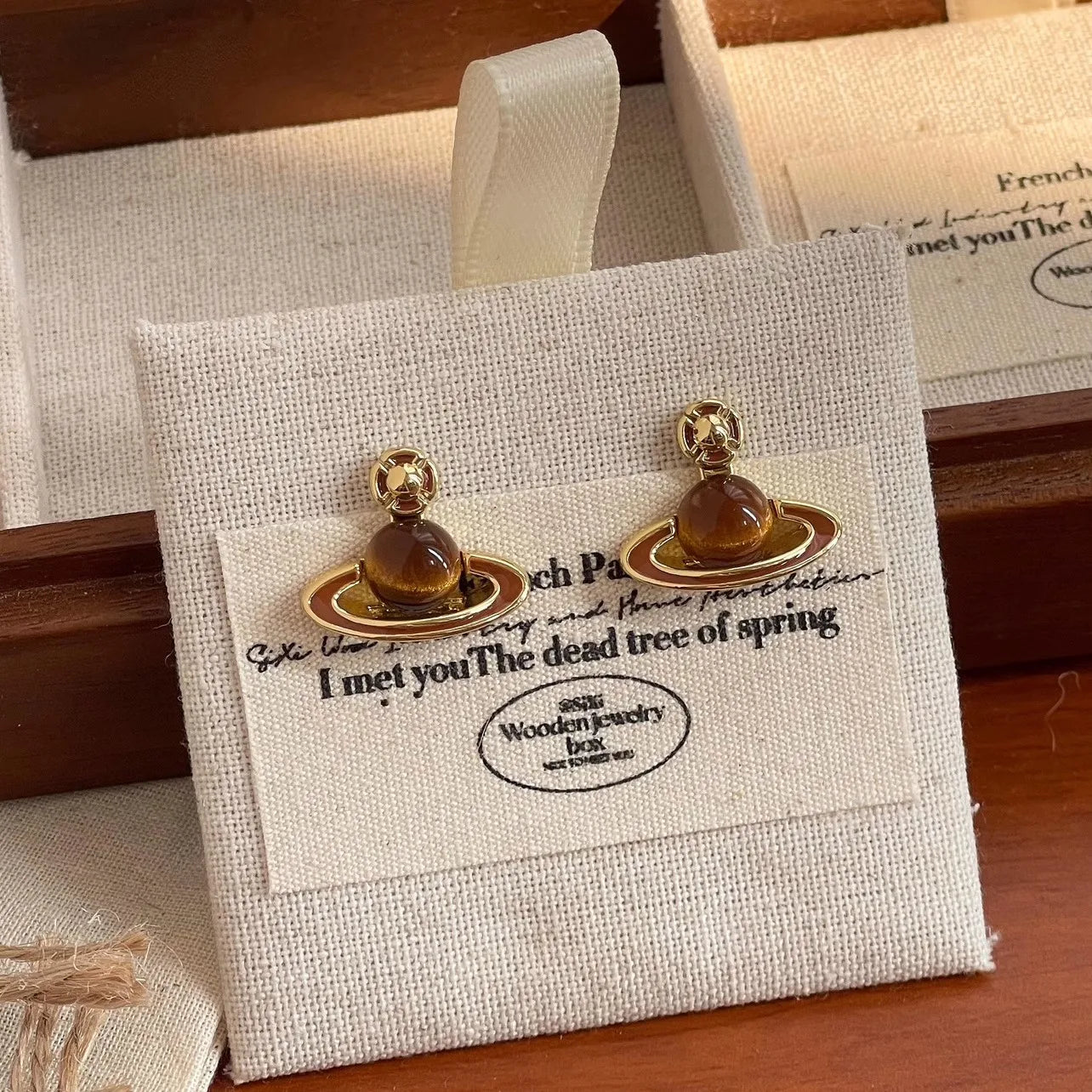 Saturn Wood Earring's