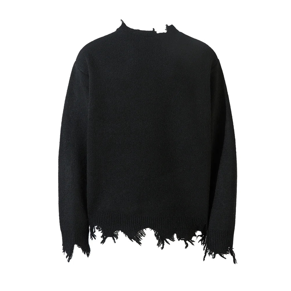 Raw Edge Knitted Sweater