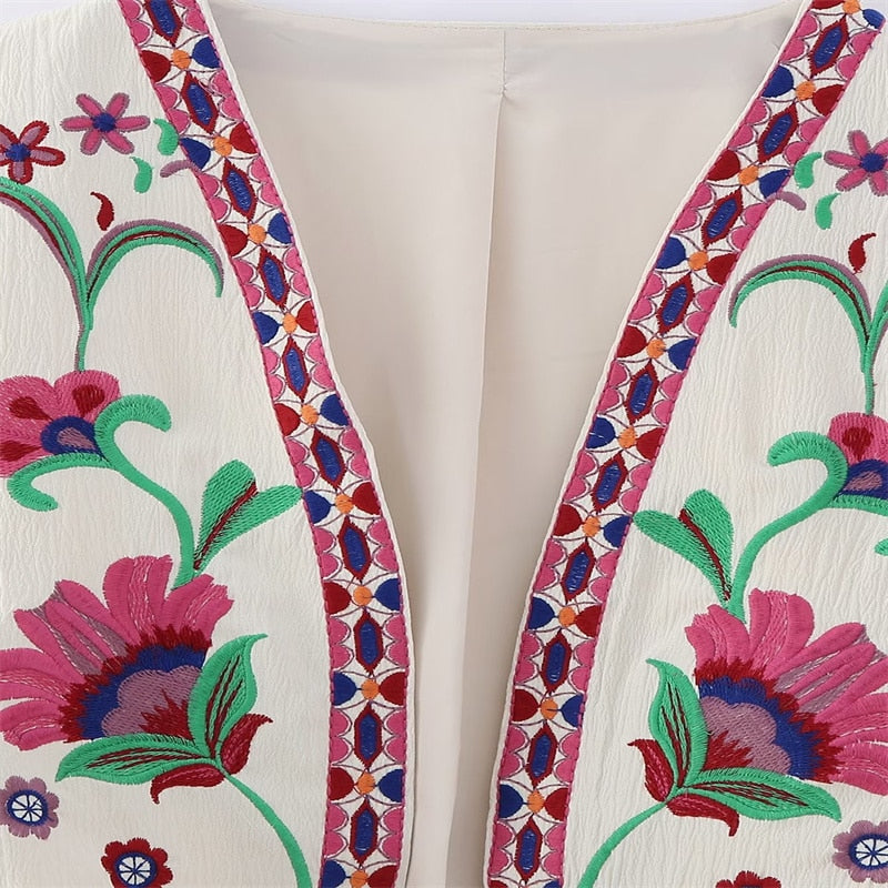 Vintage Floral Vest Jacket