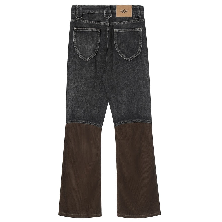 Vintage Denim Corduroy Flare Pants