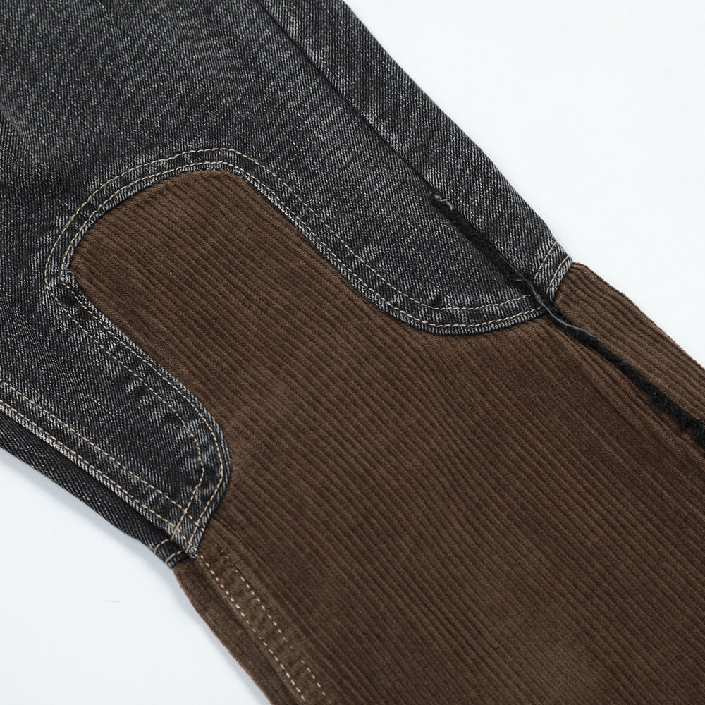Vintage Denim Corduroy Flare Pants