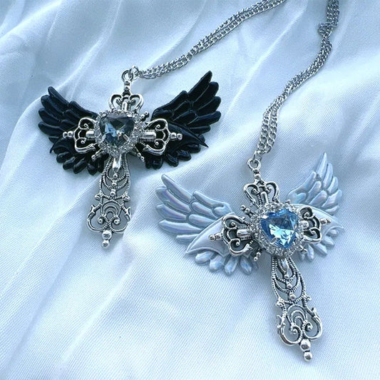 Angel Wings Cross Necklace