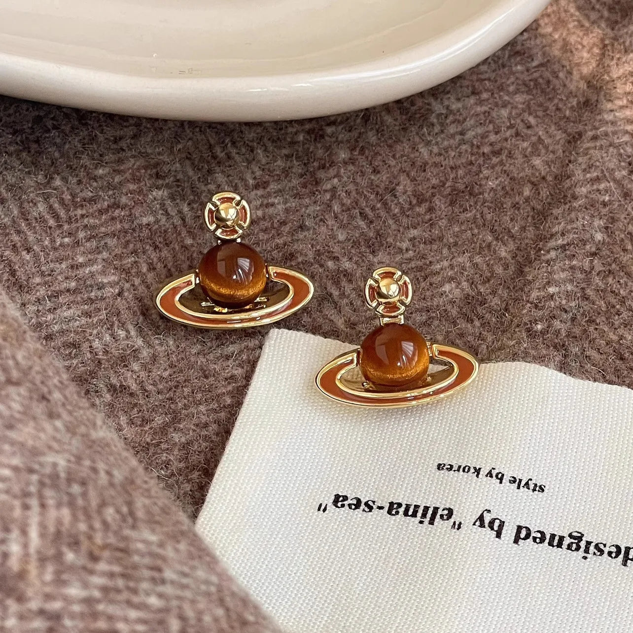 Saturn Wood Earring's