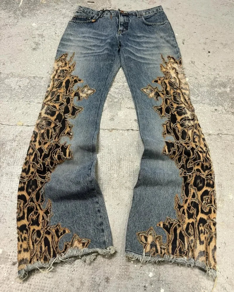 Flare Leopard  Jeans