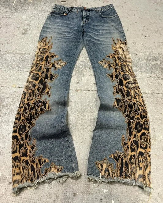 Flare Leopard  Jeans