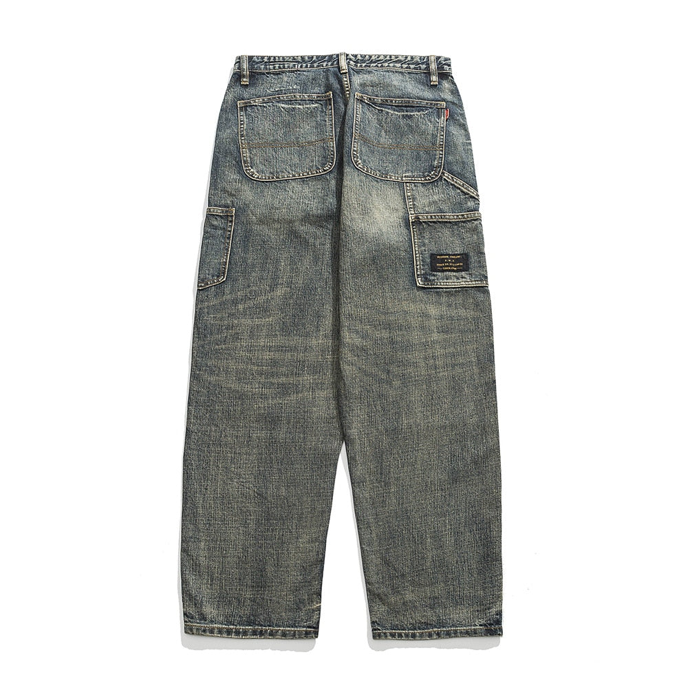 Men's Washed Distressed Jeans