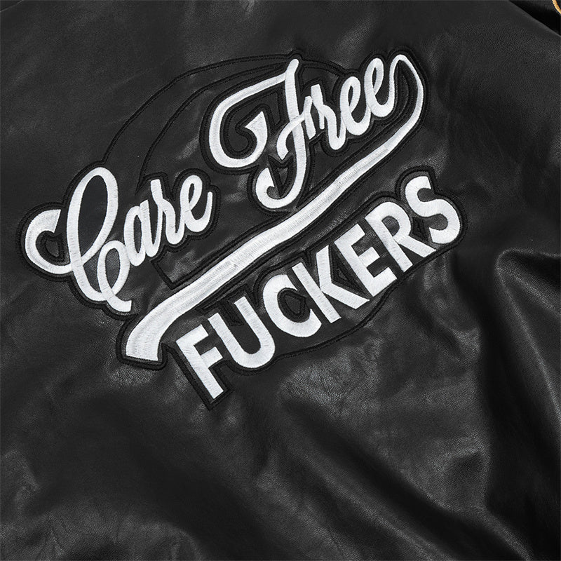 Care Free Racing Leather Jacket