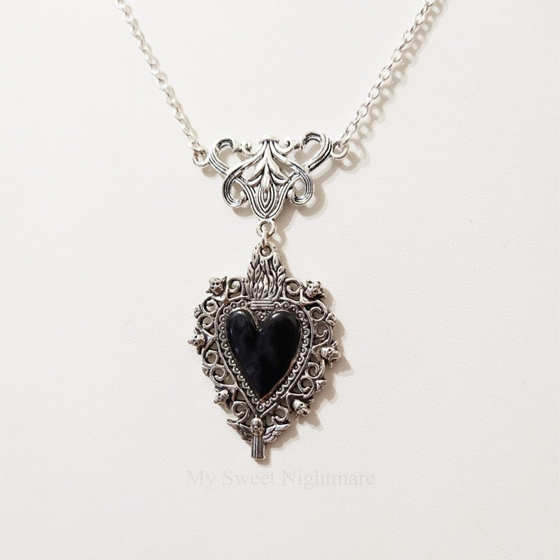 Vintage Sacred Heart Necklace