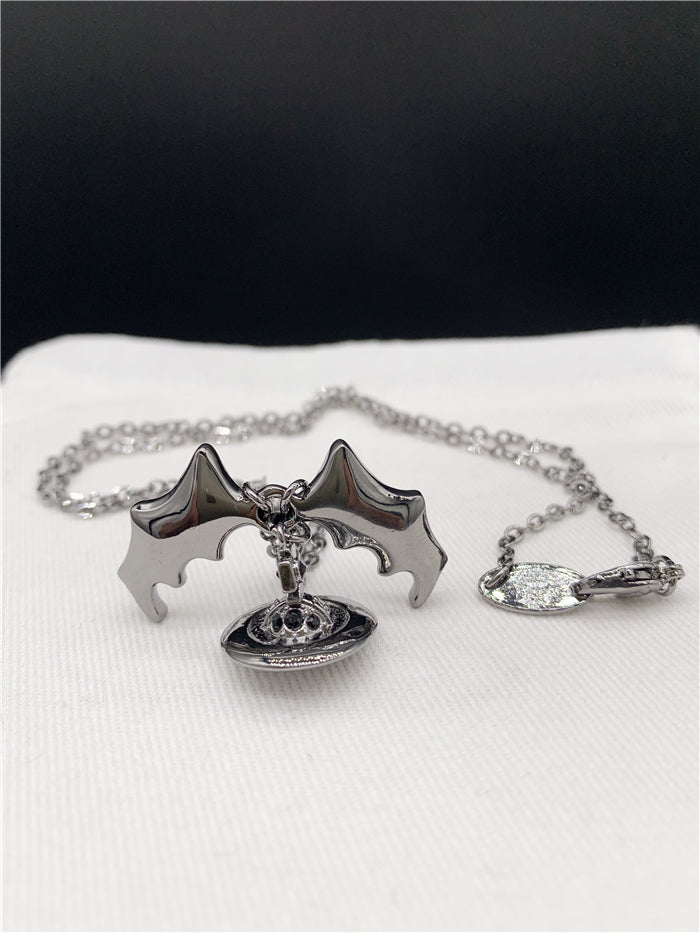 Bat Saturn Necklace