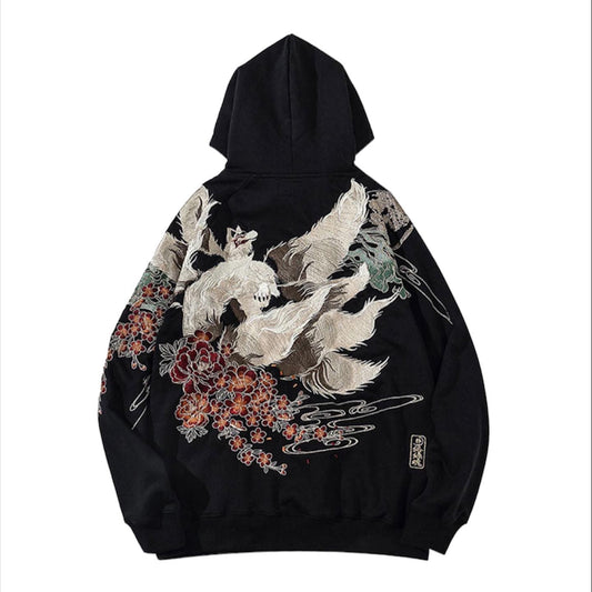 Heavy White Embroidered Hoodie